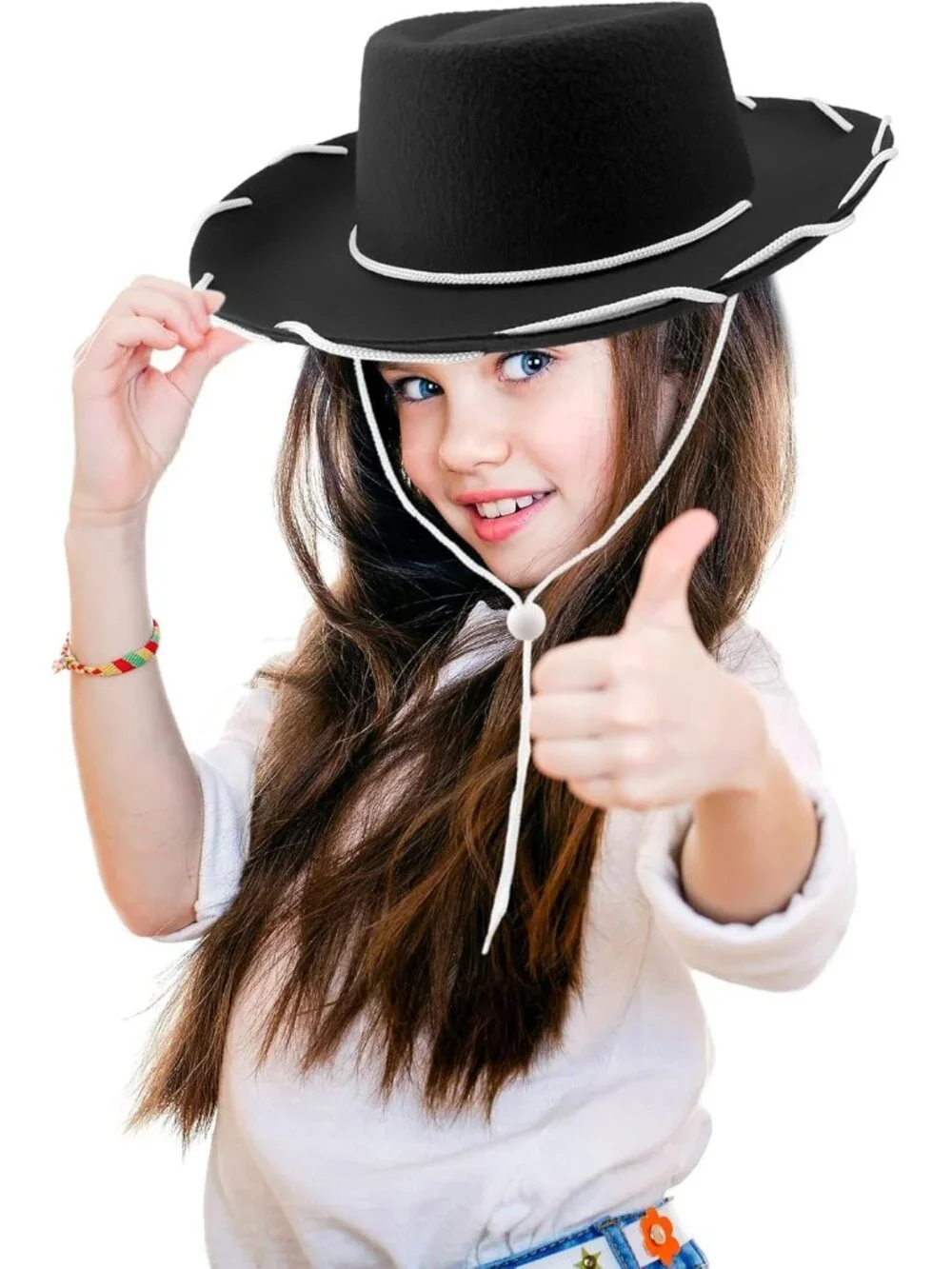 Kids Brown Felt Western Costume Cowboy Cowgirl Hats 8 Pack